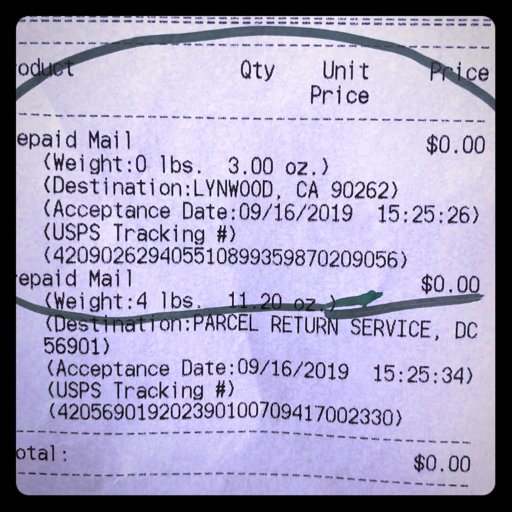 Shipping receipts. Poshmark items shipped.